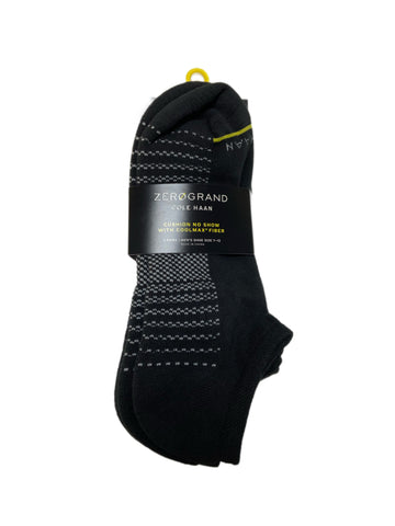 COLE HAAN Zerogrand Men's 3 Pair Black No Show Socks Sz 7-12 NWT