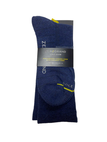 COLE HAAN Zerogrand Men's 1 Pair Navy Cushion Crew Socks Sz 7-12 NWT