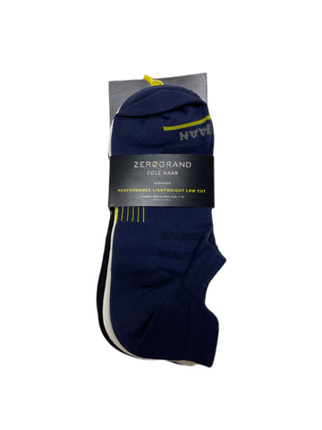 COLE HAAN Zerogrand Men's 3 Pair Multicolor No Show Socks Sz 7-12 NWT