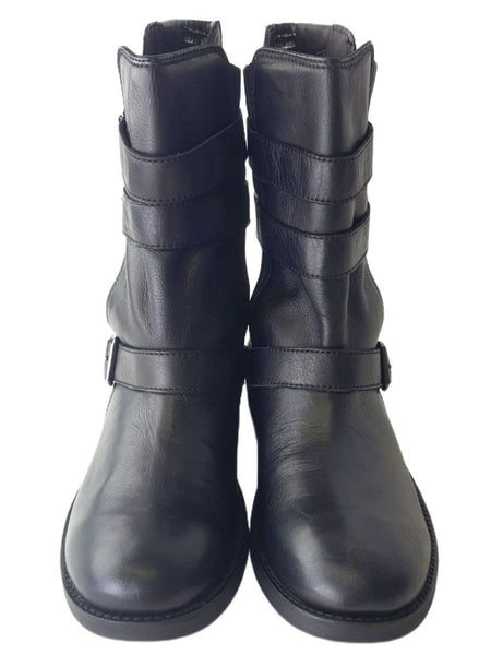 LIEBESKIND Women's Black Leather 2D Ankle High Boots #LK2007 NWOB