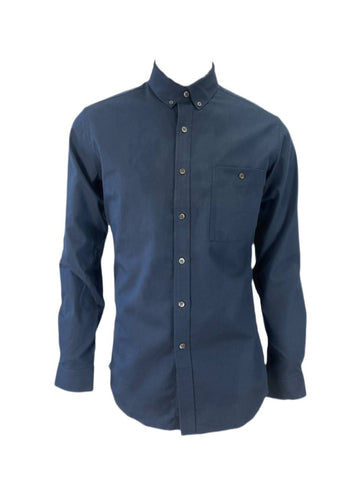 PATRIK ERVELL Men's Dark Navy Button Front Shirt #210L M NWT