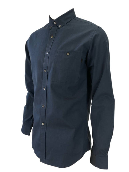 PATRIK ERVELL Men's Dark Navy Button Front Shirt #210L M NWT