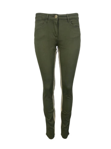 3X1 Women's Khaki Army Contrasy Mid Rise Jeans #203 NWT