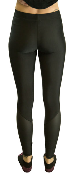 TEREZ Women's Laser Cut Vegan Legging, Black, X-Small