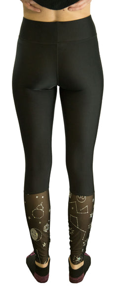 TEREZ x STAR WARS Women's Black Hologram Galaxy Foil Leggings #2354 NWT