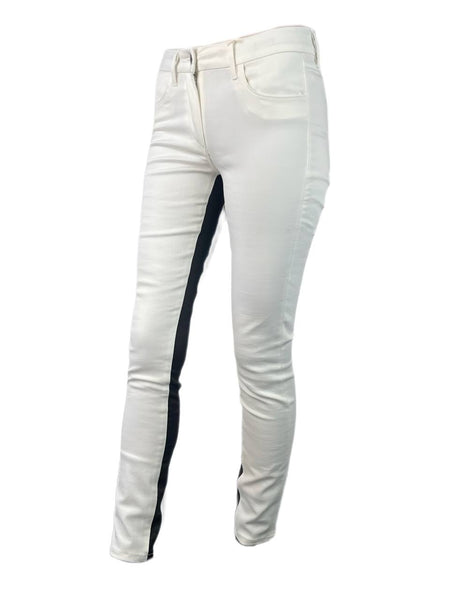 3X1 Women's White Contrast Mid Rise Jeans #242 NWT