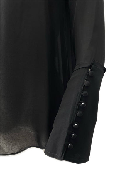 DEREK LAM Women's Black Casual Sleeves Blouse #27GG 6 NWT