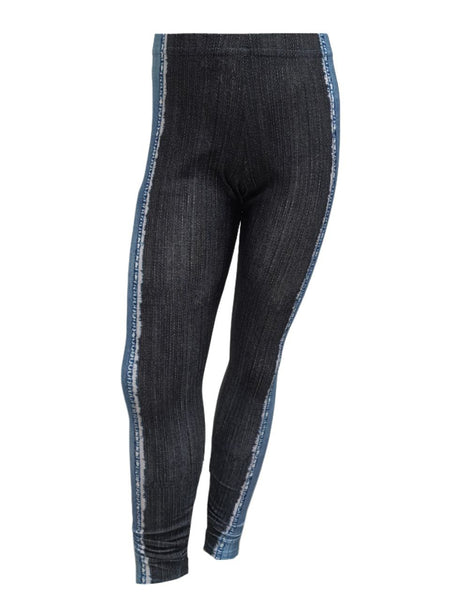 TEREZ Girl's Blue Denim Print Leggings #4011203 11 Years NWT