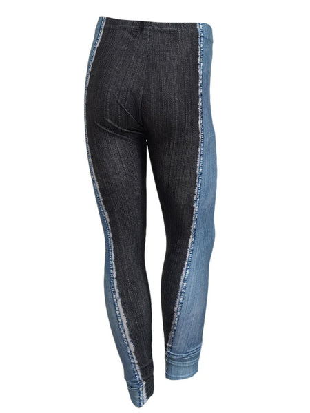 TEREZ Girl's Blue Denim Print Leggings #4011203 11 Years NWT
