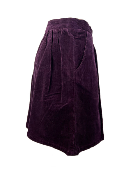 STEVEN ALAN Women's Ella Purple Corduroy Pleated Skirt NWT
