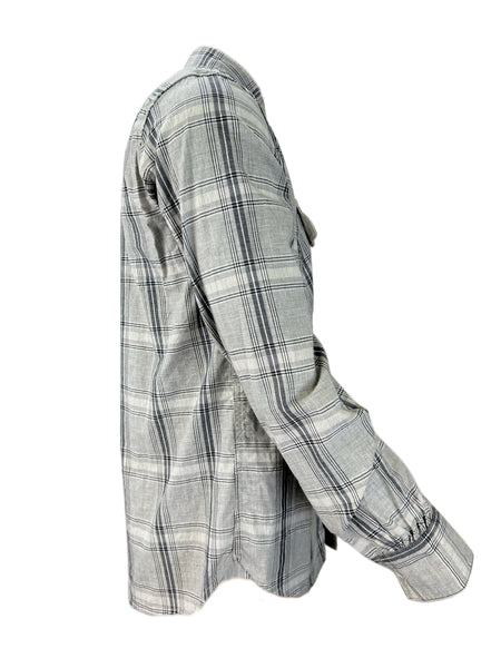 STEVEN ALAN Men's Gray Vintage Work Striped Casual Shirt NWT