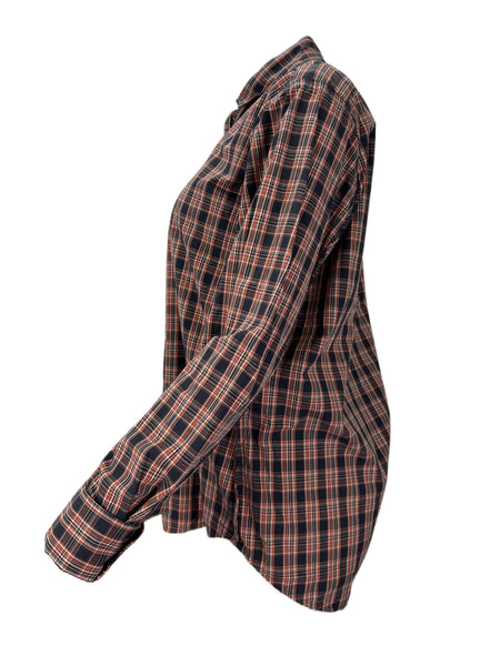 STEVEN ALAN Women's Black Plaid Long Sleeve Casual Shirt Sz XS NWOT