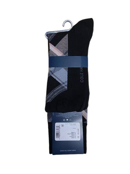 COLE HAAN Men's 1 Pair Black Crew Dress Socks Sz 7-12 NWT