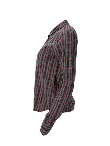 STEVEN ALAN Women's Multicolor Long Sleeve Plaid Casual Shirt Sz XL NWOT