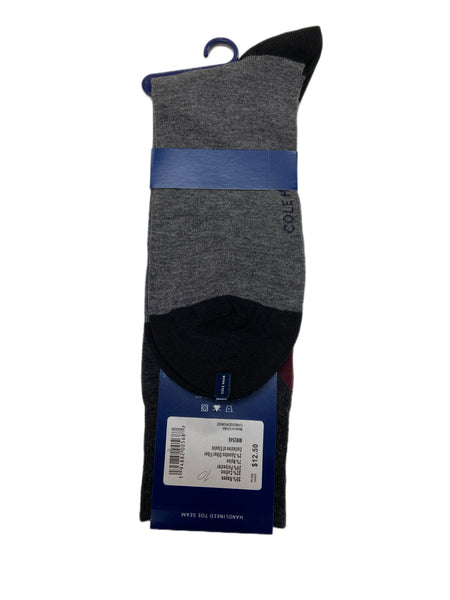 COLE HAAN Men's 1 Pair Gray Crew Dress Socks Sz 7-12 NWT