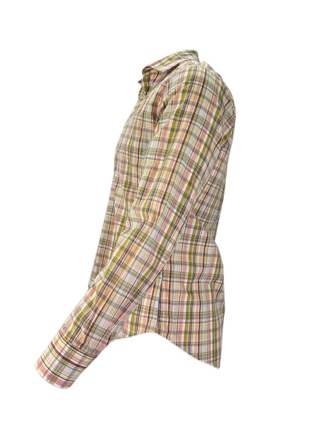 STEVEN ALAN Men's Multicolor Reverse Plaid Casual Shirt NWT