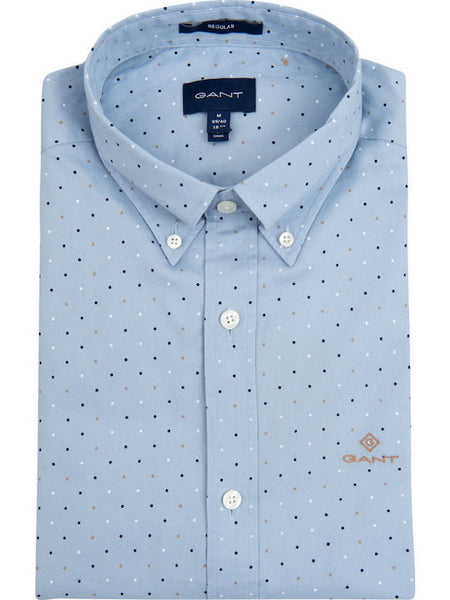 GANT Hamptons Blue Micro Polka Dot Button Down Shirt 3005970 Size M NWT