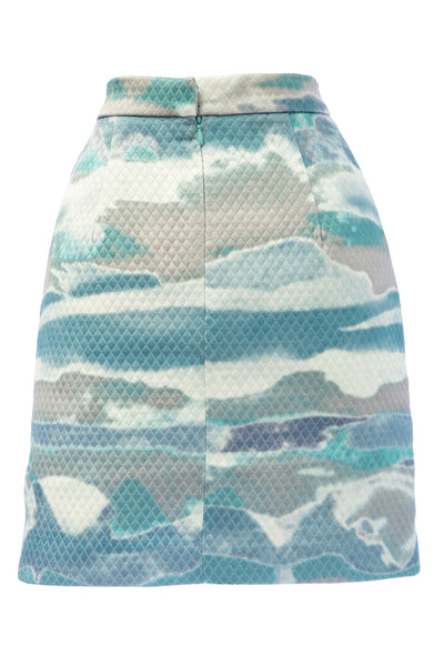VON VONNI Women's Green Multi Quilted Mini Skirt 3012 $98 NEW