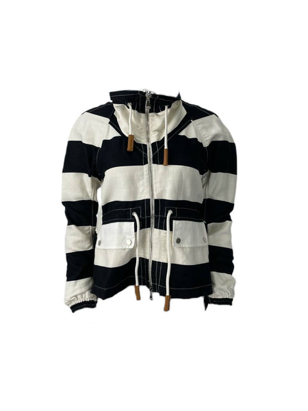 DEREK LAM Women's Black White Zip Outwear Jacket #301SH NWT