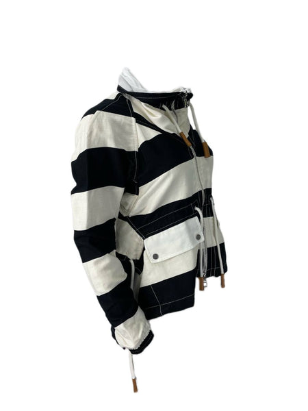 DEREK LAM Women's Black White Zip Outwear Jacket #301SH NWT