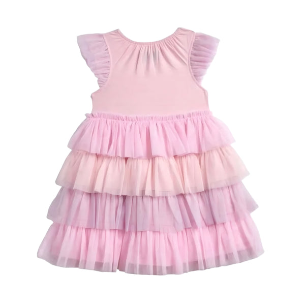 PIPPA & JULIE Girl's Pink Sequin Tiered A-Line Dress #300 NWT