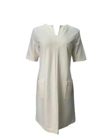 ELIZABETH MCKAY Women's White Zip Back Dress #309 NWT