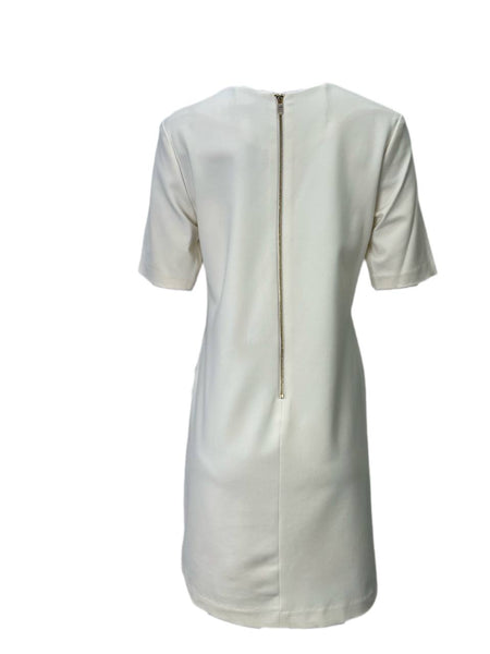 ELIZABETH MCKAY Women's White Zip Back Dress #309 NWT