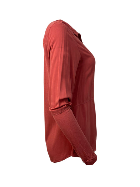 ECRU Women's Deep Purple Garment Dye Shirt #3117 S NWT