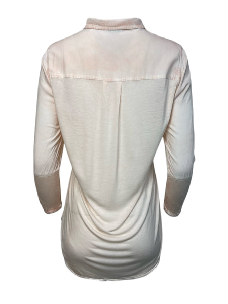 ECRU Women's Pink Button Down Garment Dye Shirt #3117 S NWT