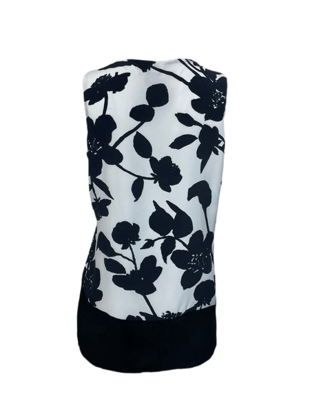 ECRU Women's White Silhouette Floral Top #3219 S NWT