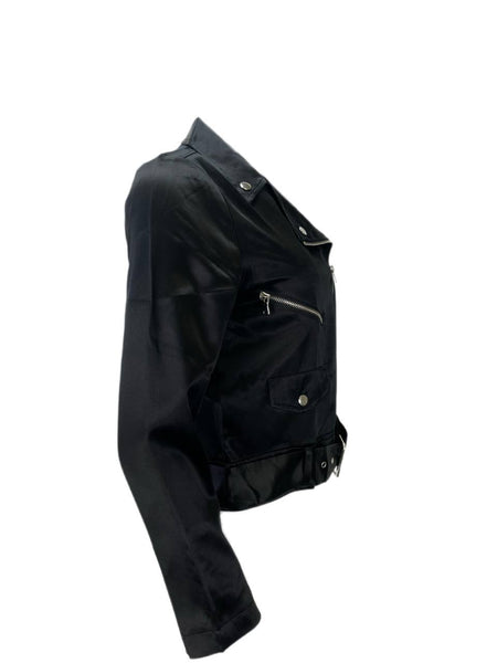 CAMI Women's Black Collared Zipper Front Jacket #342 XS NWT