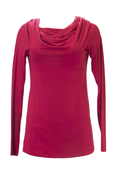 ANALILI Women's Wide Cowl Neck Long Sleeve Top 356IA10 $135 NEW