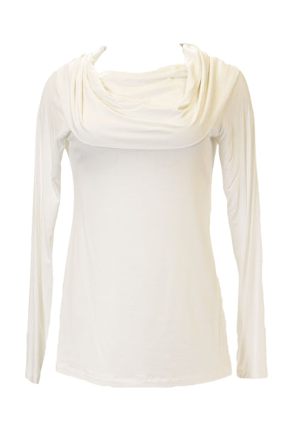 ANALILI Women's Wide Cowl Neck Long Sleeve Top 356IA10 $135 NEW