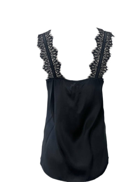 CAMI Women's Black Casual V-Neck Top #368 XS NWT