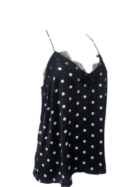 CAMI Women's Black Racer Vintage Top#376 M NWT