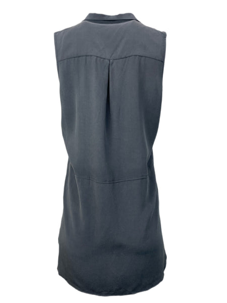 ECRU Women's Grey Slate Button Down Collared Top #3818 S NWT