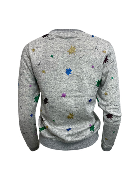 SCOTCH & SODA Girl's Grey Fleece All Over Print Sweatshirt #385 14 NWT