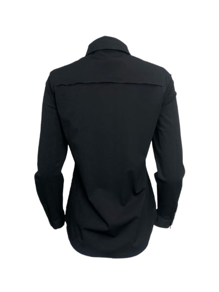 ECRU Women's Black Smoke Button Down Shirt #3988 S NWT
