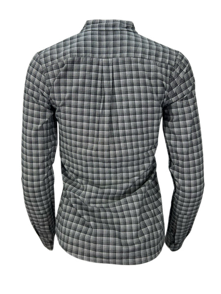 STEVEN ALAN Women's Black Reverse Seam Plaid Casual Shirt Sz P NWT