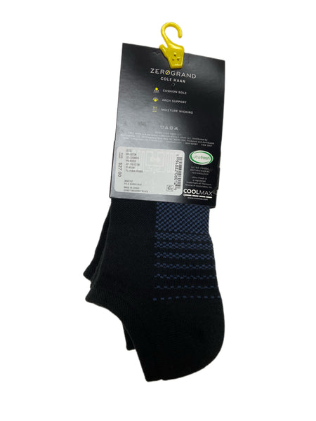 COLE HAAN Zerogrand Men's 3 Pair Black No Show Socks Sz 7-12 NWT