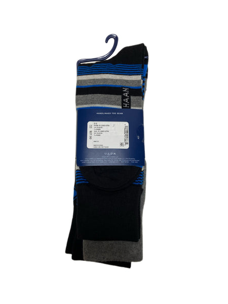 COLE HAAN Men's 3 Pair Multicolor Combed Cotton Crew Socks Sz 7-12 NWT
