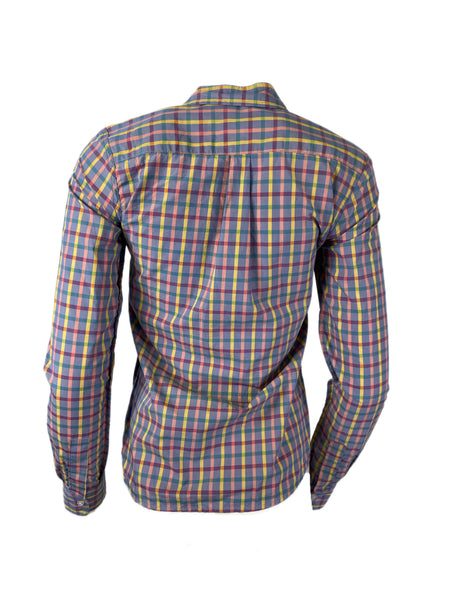 STEVEN ALAN Women's Purple Reverse Seam Plaid Casual Shirt Sz P NWT