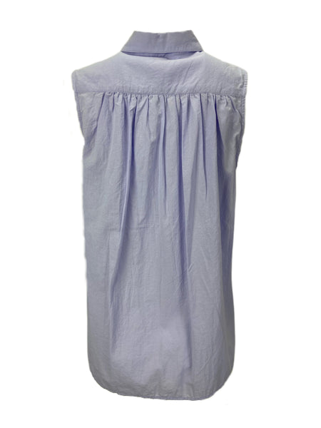 STEVEN ALAN Women's Riley Purple Sleeveless Button Down Organic Blouse Sz L NWT