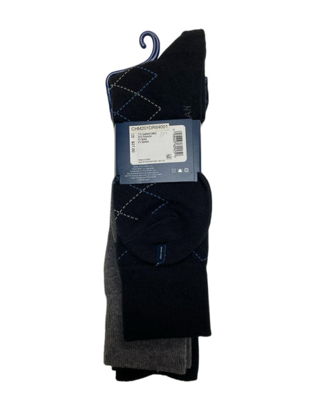 COLE HAAN Men's 3 Pair Multicolor Combed Cotton Crew Socks Sz 7-12 NWT