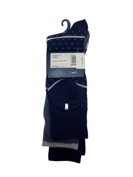 COLE HAAN Men's 3 Pair Multicolor Combed Cotton Crew Socks Sz 7-12 NWT