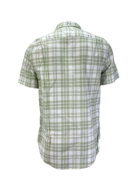 STEVEN ALAN Men's Green Single Needle Plaid Casual Shirt NWT