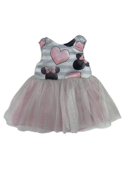 PIPPA & JULIE Disney Baby Girl's Pink Grey Dress #400 6-9M NWT