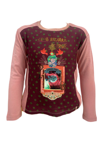 SCOTCH & SODA Girl's Pink Printed Crewneck Blouse #403 4 NWT
