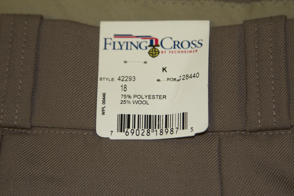 FLYING CROSS Women's Tan UNHEMMED Fashion Fit Uniform Pants #42293 NEW