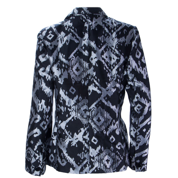 STEVIE MAC Women's Black/Silver Printed Blazer #4518 $278 NWT